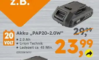 Globus Baumarkt PRIMASTER Akku,,PAP20-2.0W" Angebot