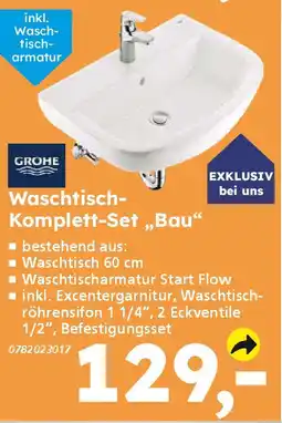 Globus Baumarkt GROHE Waschtisch- Komplett-Set „Bau“ Angebot