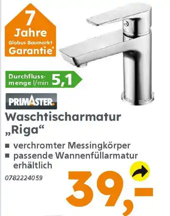 Globus Baumarkt PRIMASTER Waschtischarmatur „Riga" Angebot