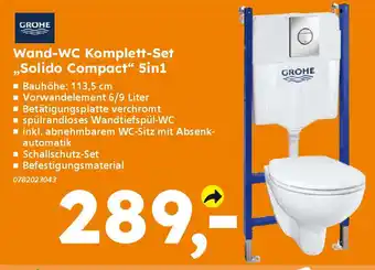 Globus Baumarkt GROHE Wand-WC Komplett-Set ,,Solido Compact" 5in1 Angebot