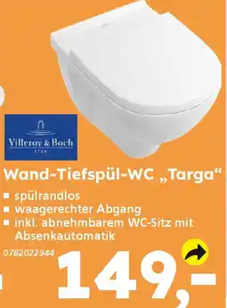 Globus Baumarkt Villeroy & Boch Wand-Tiefspül-WC „Targa" Angebot