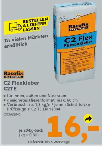 Globus Baumarkt Racofix C2 Flexkleber C2TE Angebot