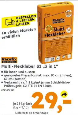 Globus Baumarkt Racofix Multi-Flexkleber S1,,3 in 1" Angebot