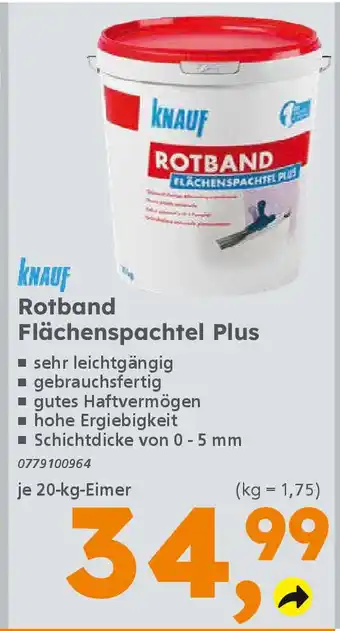 Globus Baumarkt KNAUF Rotband Flächenspachtel Plus Angebot