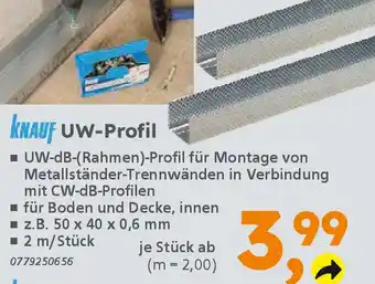 Globus Baumarkt KNAUF UW-Profil Angebot