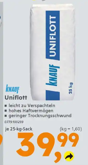 Globus Baumarkt KNAUF Uniflott Angebot