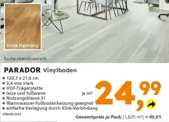 Globus Baumarkt PARADOR Vinylboden Angebot