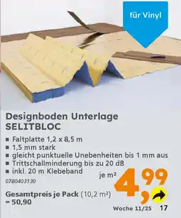 Globus Baumarkt Designboden Unterlage SELITBLOC Angebot