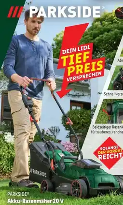 Lidl Parkside Akku-Rasenmäher PRMA 20­Li C3 Angebot