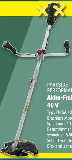 Lidl Parkside Performance Akku-Freischneider PPFSA 40-Li B3 Angebot