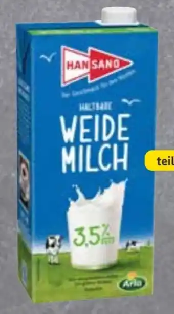 Edeka Hansano Haltbare Weidemilch Angebot