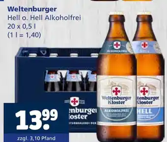 Getränkewelt Weltenburger kloster hell o. hell alkoholfrei Angebot