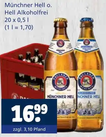 Getränkewelt Paulaner münchner hell oder hell alkoholfrei Angebot