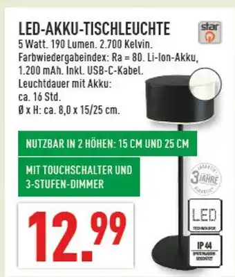 Marktkauf Star q led-akku-tischleuchte Angebot