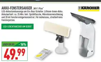 Marktkauf Kärcher akku-fenstersauger wv 1 plus Angebot