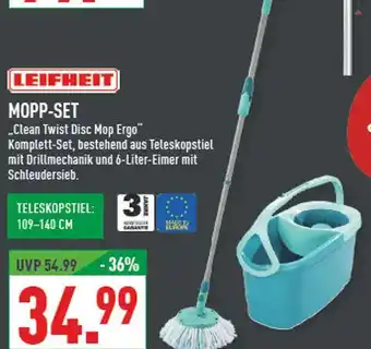 Marktkauf Leifheit mopp-set clean twist disc mop ergo Angebot