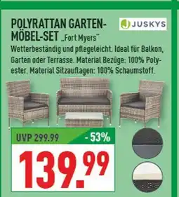 Marktkauf Juskys polyrattan garten-möbel-set fort myers Angebot