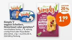 tegut Simply v vegane scheiben, streichzart oder gerieben Angebot