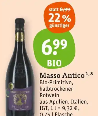 tegut Bio masso antico Angebot