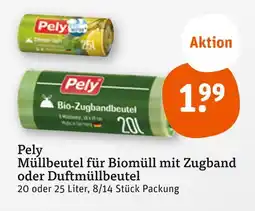 tegut Pely müllbeutel für biomüll mit zugband oder duftmüllbeutel Angebot