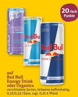 tegut Red bull energy drink oder organics Angebot