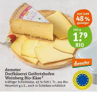 tegut Demeter weinberg bio-käse Angebot