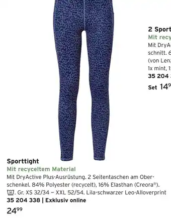 Tchibo Dryactive plus sporttight Angebot