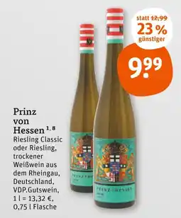 tegut Prinz von hessen riesling classic Angebot