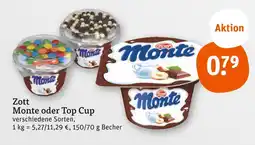 tegut Zott monte oder top cup Angebot