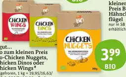 tegut Bio chicken nuggets, chicken dinos oder chicken wings Angebot