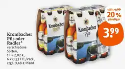 tegut Krombacher pils oder radler Angebot