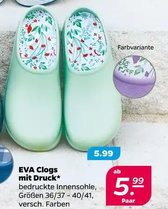 NETTO Eva clogs mit druck Angebot