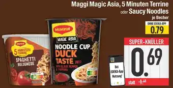 Edeka Maggi maggi magic asia, 5 minuten terrine oder saucy noodles Angebot