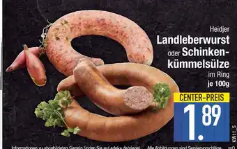 Edeka Heidjer landleberwurst oder schinkenkümmelsülze Angebot