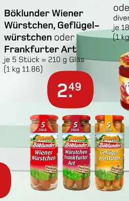 boni Center Böklunder wiener würstchen, geflügelwürstchen oder frankfurter art Angebot