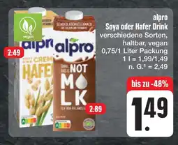 E-Center Alpro soya oder hafer drink Angebot