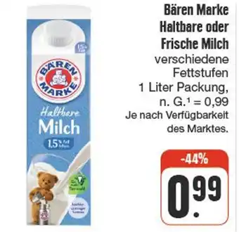 nah & gut Bären marke haltbare oder frische milch Angebot