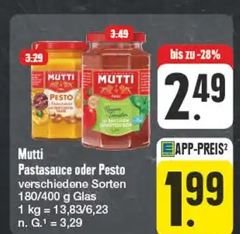 Edeka Mutti pastasauce oder pesto Angebot