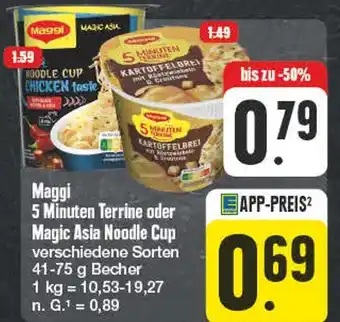 Edeka Maggi 5 minuten terrine oder magic asia noodle cup Angebot