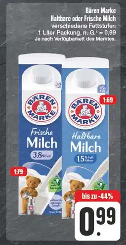 Edeka Bären marke haltbare oder frische milch Angebot