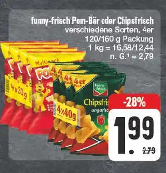 Edeka Funny-frisch pom-bär oder chipsfrisch Angebot