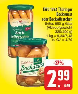 Edeka Ewu 1894 thüringer bockwurst oder bockwürstchen Angebot