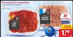 Netto Marken-Discount Internationale salami spezialitäten salami chorizo Angebot