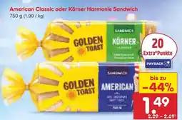 Netto Marken-Discount Golden toast american classic oder körner harmonie sandwich Angebot