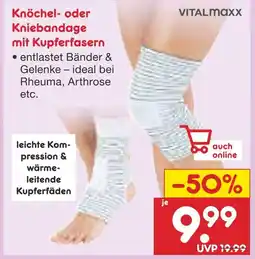 Netto Marken-Discount Vitalmaxx knöchel- oder kniebandage mit kupferfasern Angebot