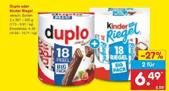 Netto Marken-Discount Duplo duplo oder kinder riegel Angebot