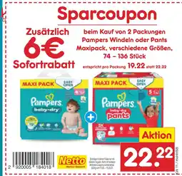 Netto Marken-Discount Pampers windeln oder pants Angebot