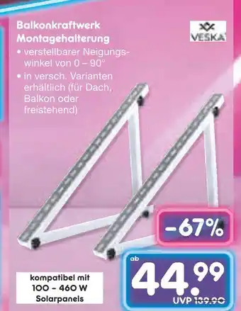 Netto Marken-Discount Veska balkonkraftwerk montagehalterung Angebot