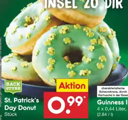 Netto Marken-Discount Backstube st. patrick’s day donut oder guinness Angebot