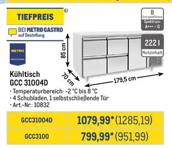 METRO METRO PROFESSIONAL Kühltisch GCC 31004D Angebot